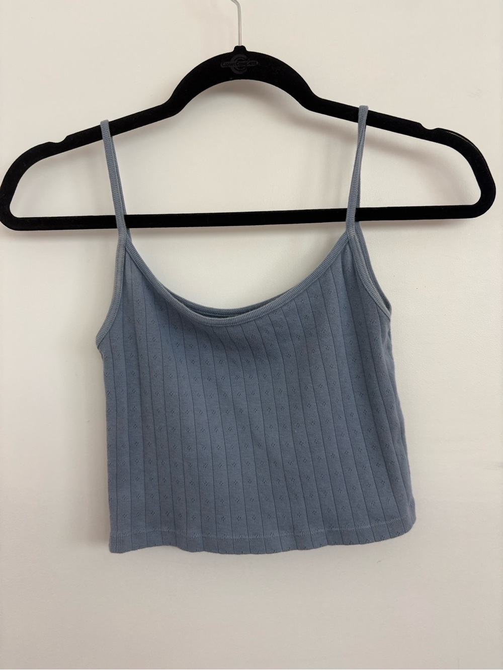 Brandy Melville Light Blue Ribbed Eyelet Camisole